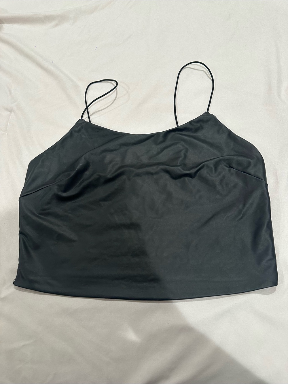 Women's Black Spaghetti Strap Crop Top